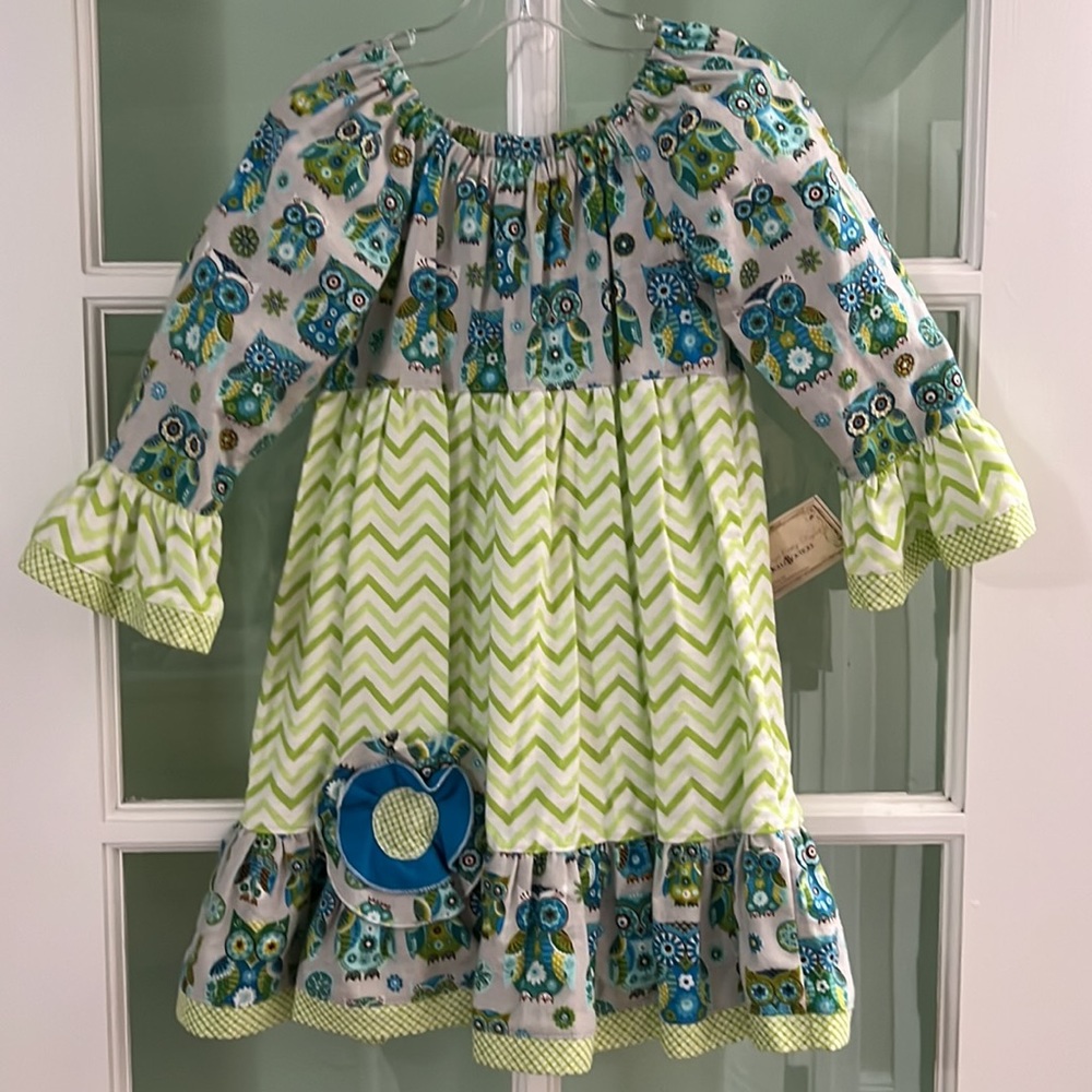 New handmade girls’ flannel dress, size 4